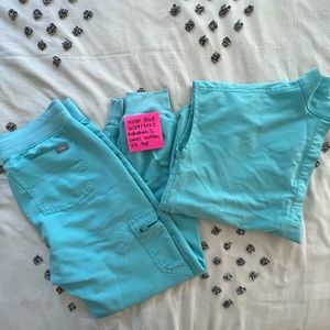 Neon blue scrubs